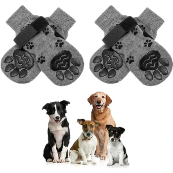 Нескользящие Носки для собак на деревянном полу в помещении, Травмобезопасные Носки для домашних животных для кошек породы Бишон, Носки для защиты лап от тяги Y5GB