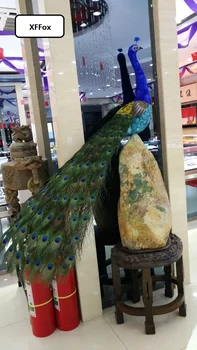 новая красочная модель павлина из пены и перьев большая настоящая красивая птица-павлин в подарок около 120 см d0024