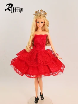 Новинка 2023 года Платье для Барби Модное красное короткое балетное платье для кукол Барби Одежда Бесплатная доставка
