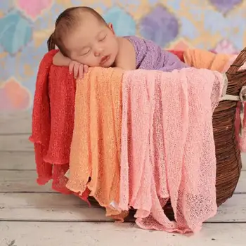 Новорожденный Ребенок, однотонное Мягкое Длинное одеяло для пеленания, реквизит для фотосъемки младенцев
