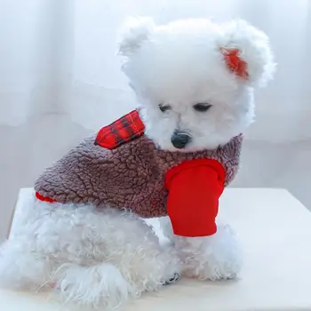 Одежда для щенков с уютной моющейся флисовой подкладкой, зимняя толстовка с капюшоном для домашних собак на двух ножках