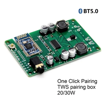 Плата усилителя Bluetooth 5.0 TWS AUX 20 Вт/30 Вт Последовательный порт для изменения названия Моно-стереомодуля Amplificador