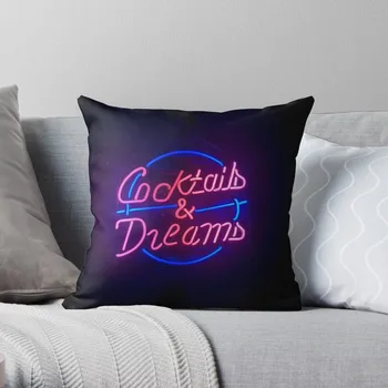 Подушка с неоновой вывеской Cocktails and Dreams, изготовленные на заказ чехлы для диванов