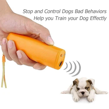 Портативное ультразвуковое средство от собак и кошек против лая Dog Stop Bark Control Без аккумулятора со светодиодом для аксессуаров для домашних животных