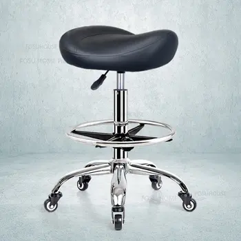 Простые парикмахерские кресла, Современная мебель для салона, Стул для приготовления пищи на домашней Кухне, Вращающееся кресло с усиленной спинкой, Косметическое кресло на роликах