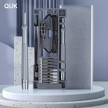 Профессиональный набор отверток QUK 24 В 1, прецизионные биты с ручкой из сплава, инструменты для ремонта ручной работы, многофункциональные наборы для телефона