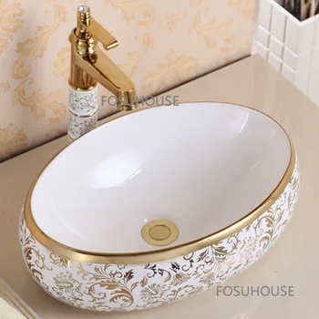 Раковина из скандинавской керамики для мебели для ванной комнаты, выдвижной креативный костюм, раковина для мытья рук в европейском стиле