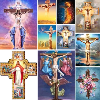 Религия Иисус, напечатанный крестом, 11-каратные узоры для вышивания крестиком, Вышивка ручной работы, рукоделие, шитье, живопись, Магия для взрослых Mulina