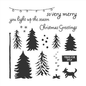 Рождественская елка, печать, Новое поступление 2023 года Для скрапбукинга, изготовления бумажных открыток, альбома, рождественских прозрачных марок AA