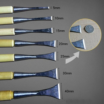 Ручной Деревянный Плоский Нож Деревообрабатывающие Стамески для Вырезания Заготовок Инструментов 5мм 10мм 15мм 20мм 25мм 30мм 40мм