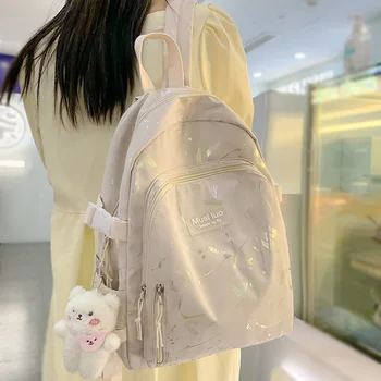 Рюкзак для ноутбука с белой книгой для путешествий для девочек, новая женская модная цветная студенческая сумка, модный женский рюкзак для колледжа, классная женская школьная сумка