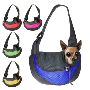 Рюкзак для переноски щенков на открытом воздухе, рюкзак для собак, сумки через плечо, сетчатая Оксфордская одноместная удобная сумка-слинг, сумка-тоут для собак