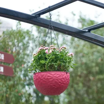 Садовая подвесная корзина для цветов, водонепроницаемый солнцезащитный крем, двухслойный дизайн, уличная вешалка для растений, цветочный горшок, принадлежности для украшения сада