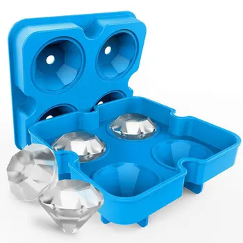 силиконовая форма для кубиков льда в форме ромба, 4 Сетки, Форма для приготовления мороженого, формы для фруктовых кубиков