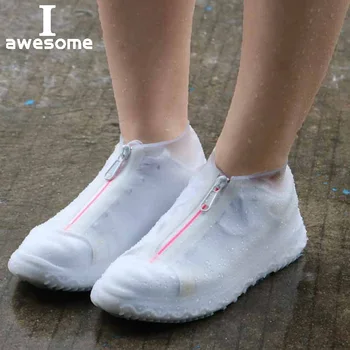 Силиконовые Чехлы для Непромокаемой обуви Непромокаемая Открытая Обувная Оболочка На молнии Наружная Износостойкая И Устойчивая к Скольжению Обувная Оболочка Для Детей