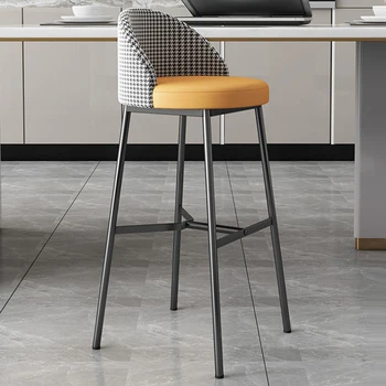 Скандинавские барные стулья из искусственной кожи для кухонной мебели, Спинка барных стульев, индивидуальность, легкое роскошное кресло для бара в ресторане