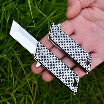 Складной карманный нож из стали D2 высокой твердости, Мини-брелок для ключей, быстро открывающийся, самооборона, EDC, выживание на открытом воздухе, Кемпинг, Охотничий нож
