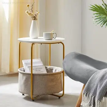 Современный минималистичный приставной столик в гостиной, маленький журнальный столик, домашний круглый угловой столик, прикроватный столик в спальне, диван, напольный приставной столик