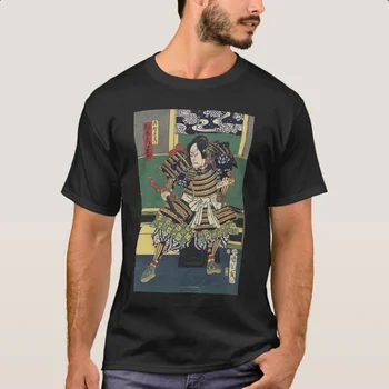 Футболка Ronin Knight Japanese Ukiyo-e Samurai Warrior из 100% хлопка С Коротким рукавом и Круглым вырезом в стиле Харадзюку, Повседневная Мужская футболка, Уличная одежда