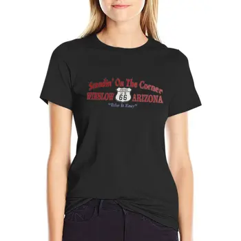 Футболка Standing on the corner в Уинслоу, Аризона, винтажная футболка с аниме, футболки оверсайз, футболки для женщин из хлопка