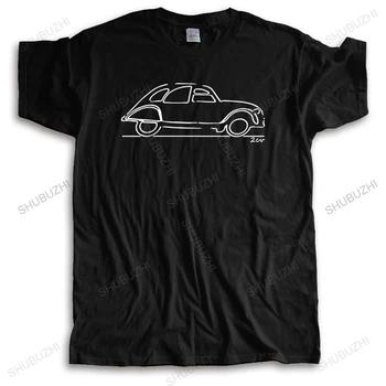 хлопчатобумажная летняя футболка с коротким рукавом и оригинальным рисунком classic car t-shirt Classic 2CV, многоцветные топы, модная футболка унисекс большего размера