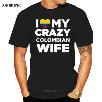 Я люблю Свою Сумасшедшую колумбийскую Жену, Футболку с надписью Colombia Native, Футболку Homme, Мужскую Забавную куртку, топы
